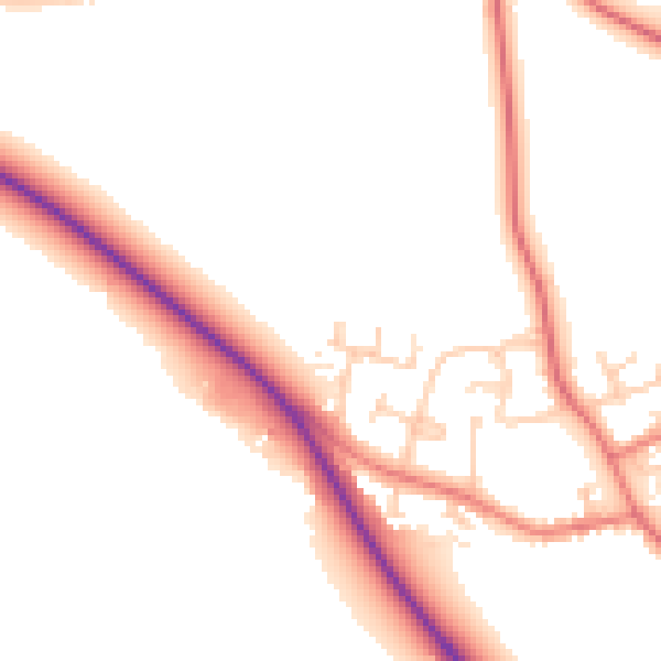 Daytime road noise heatmap for PR4 0ZS