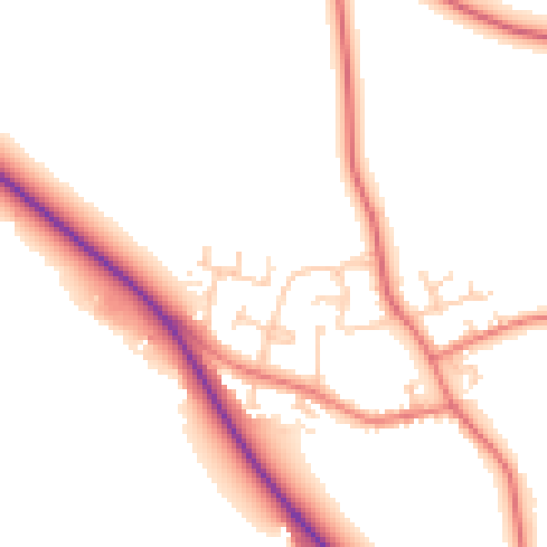 Daytime road noise heatmap for PR4 0ZT