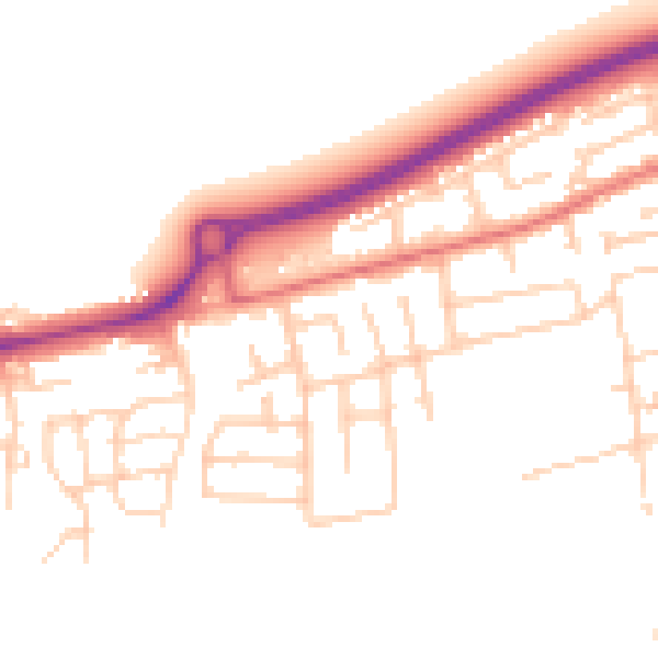 Daytime road noise heatmap for PR4 1AL