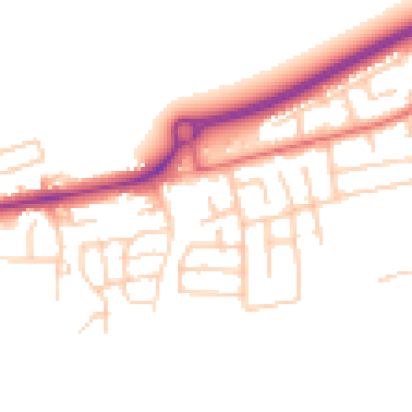 Daytime road noise heatmap for PR4 1AP