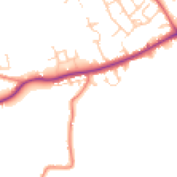 Daytime road noise heatmap for PR4 1AT