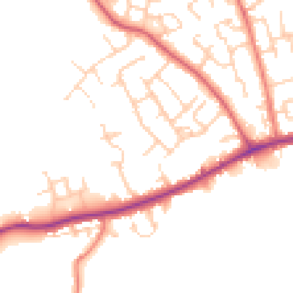 Daytime road noise heatmap for PR4 1DB