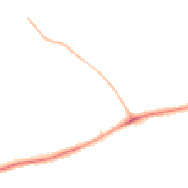 Night-time road noise heatmap for PR4 1DH