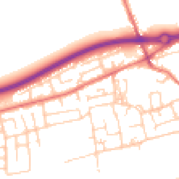 Daytime road noise heatmap for PR4 1DS
