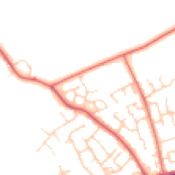 Daytime road noise heatmap for PR4 1FH