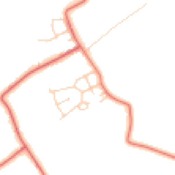 Daytime road noise heatmap for PR4 1JJ