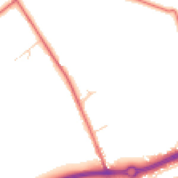 Daytime road noise heatmap for PR4 1JW