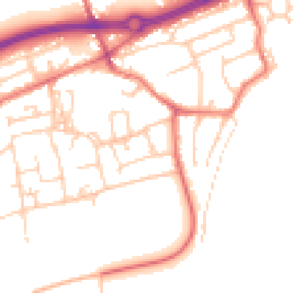 Daytime road noise heatmap for PR4 1RD