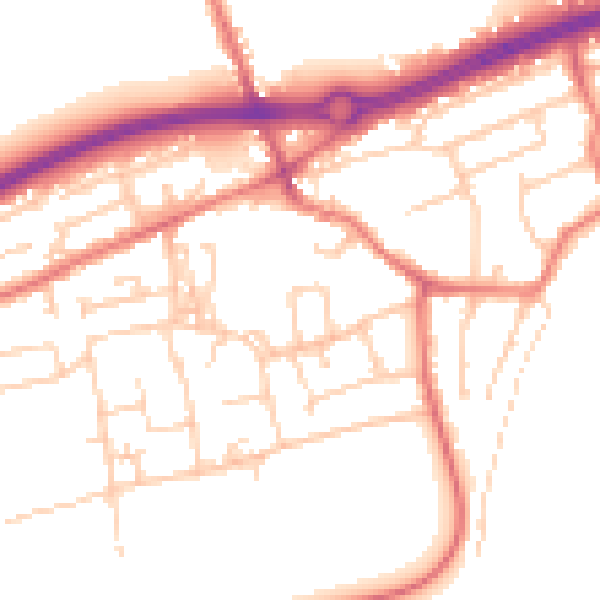 Daytime road noise heatmap for PR4 1RE