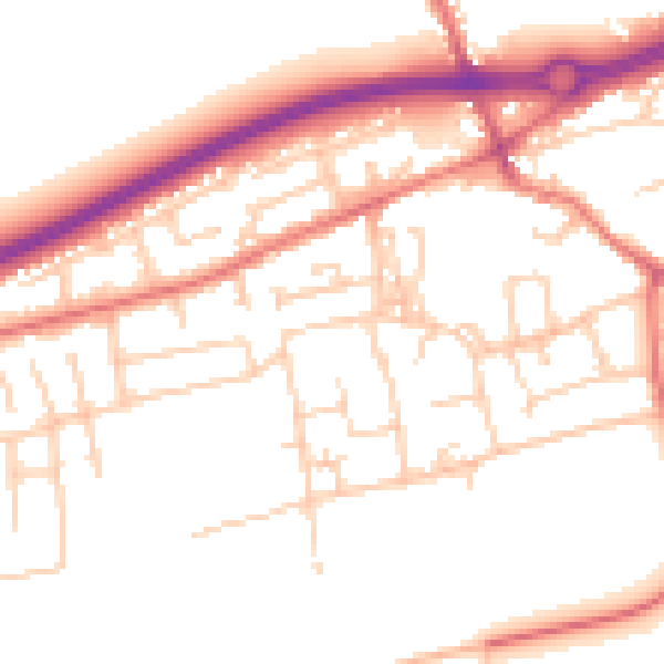 Daytime road noise heatmap for PR4 1SA