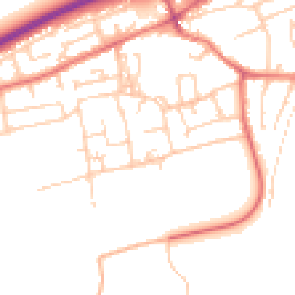 Daytime road noise heatmap for PR4 1SY
