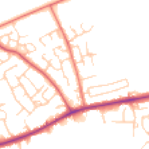 Daytime road noise heatmap for PR4 1YA