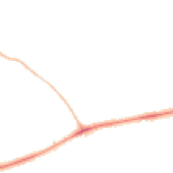 Night-time road noise heatmap for PR4 1YA