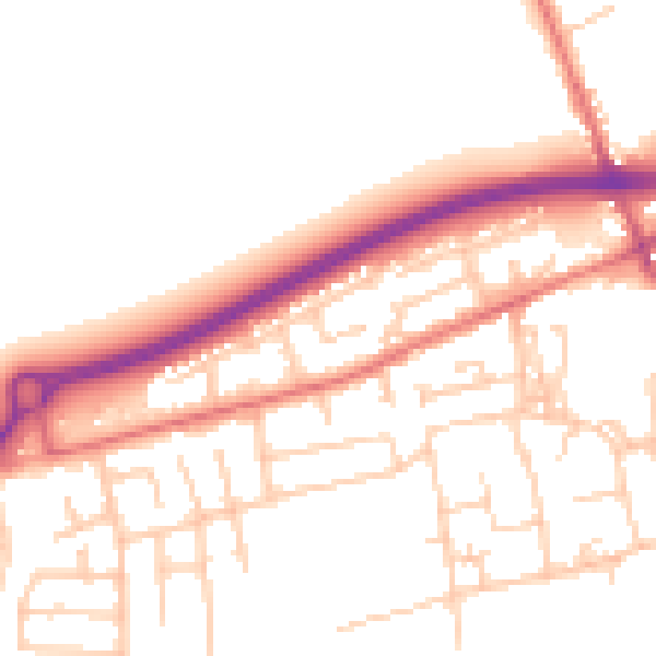 Daytime road noise heatmap for PR4 1YT