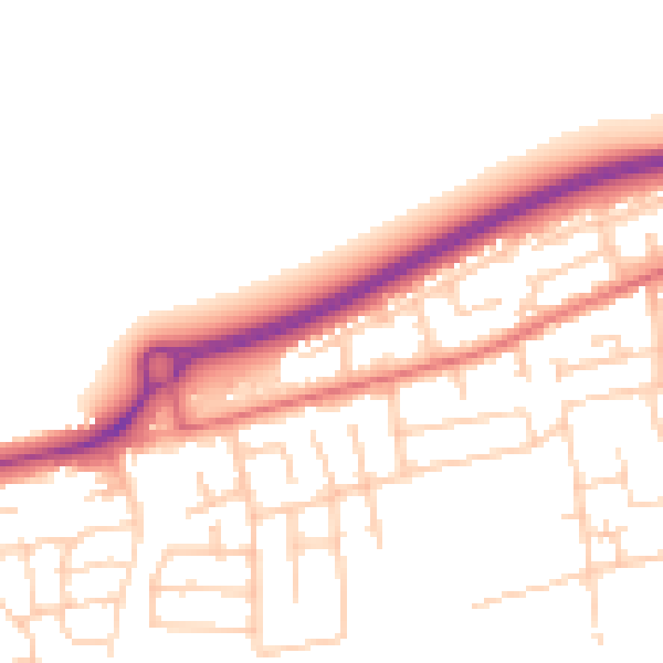 Daytime road noise heatmap for PR4 1ZB