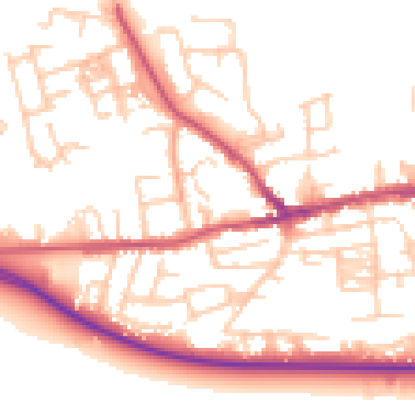 Daytime road noise heatmap for PR4 2AF