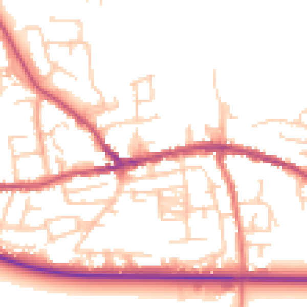 Daytime road noise heatmap for PR4 2AH
