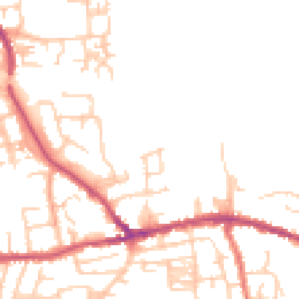 Daytime road noise heatmap for PR4 2BW