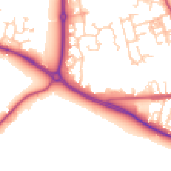 Daytime road noise heatmap for PR4 2EA