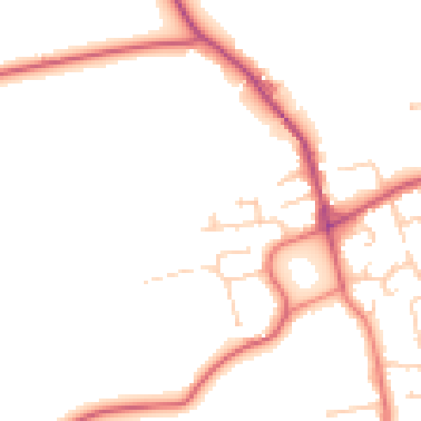 Daytime road noise heatmap for PR4 2NU