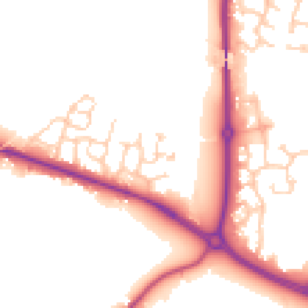 Daytime road noise heatmap for PR4 2SW