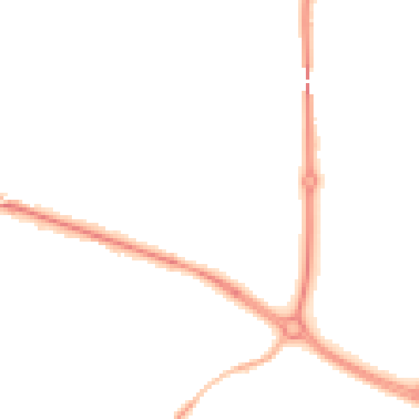 Night-time road noise heatmap for PR4 2SW