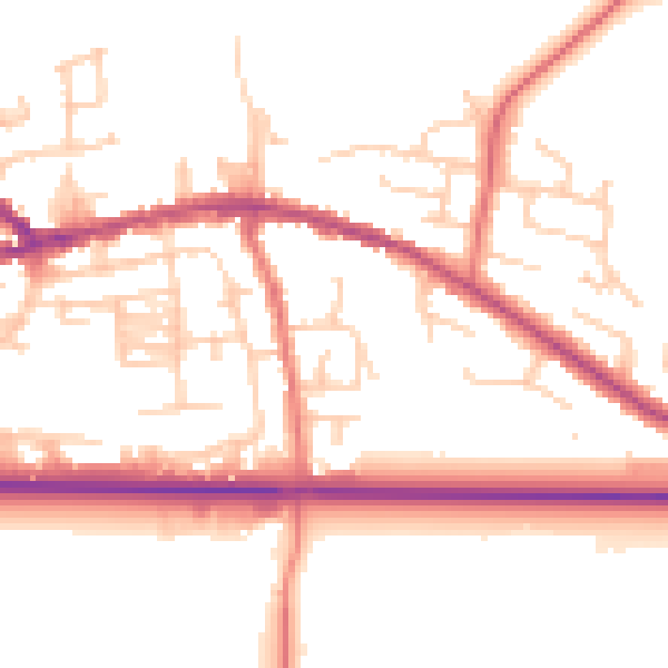 Daytime road noise heatmap for PR4 2TA