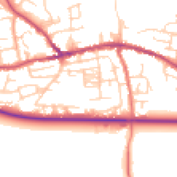 Daytime road noise heatmap for PR4 2UH