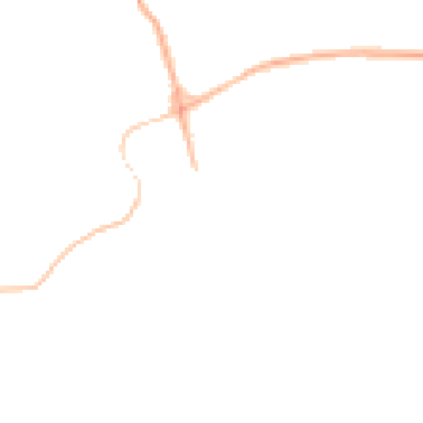Night-time road noise heatmap for PR4 2WJ