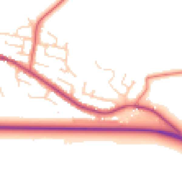 Daytime road noise heatmap for PR4 2XE