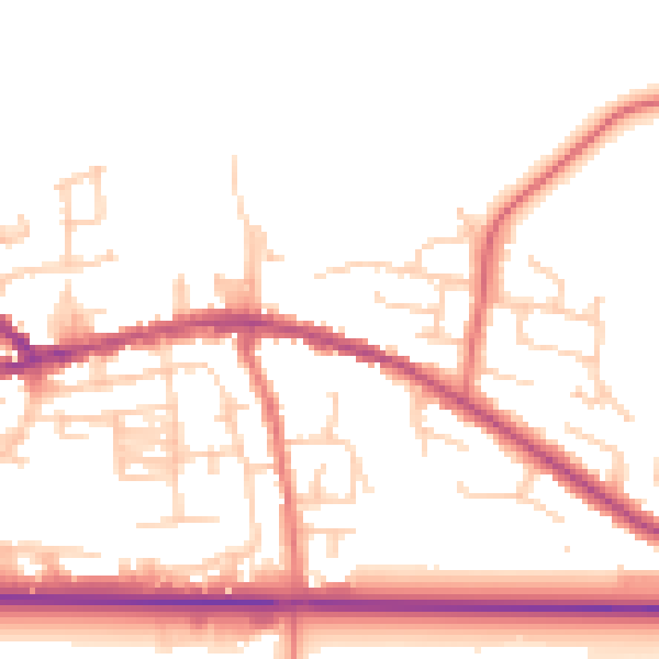 Daytime road noise heatmap for PR4 2YA