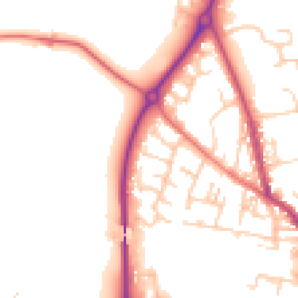 Daytime road noise heatmap for PR4 3DG