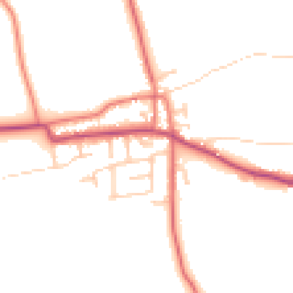 Daytime road noise heatmap for PR4 3EY