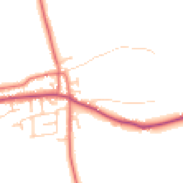 Daytime road noise heatmap for PR4 3GU