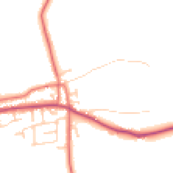 Daytime road noise heatmap for PR4 3GX