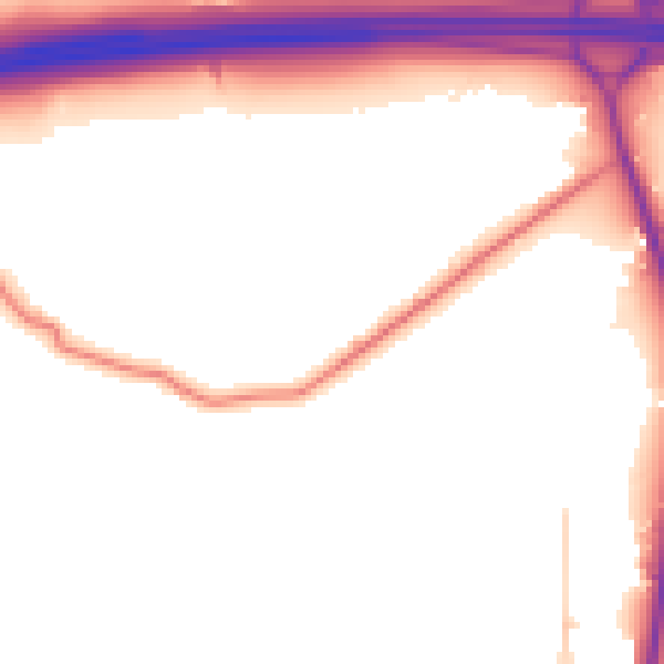 Daytime road noise heatmap for PR4 3HQ