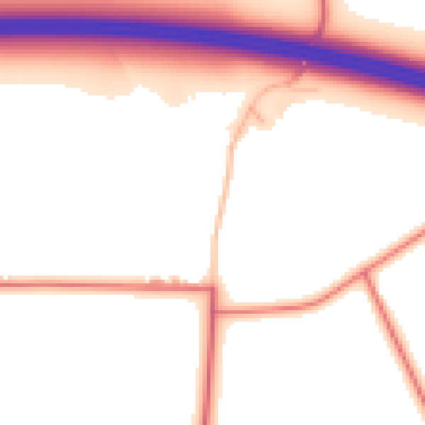 Daytime road noise heatmap for PR4 3SH