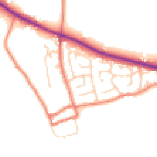 Daytime road noise heatmap for PR4 3TA