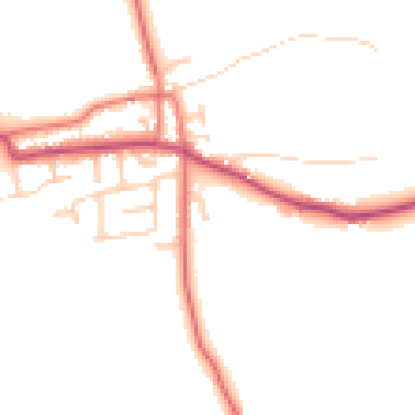 Daytime road noise heatmap for PR4 3UR