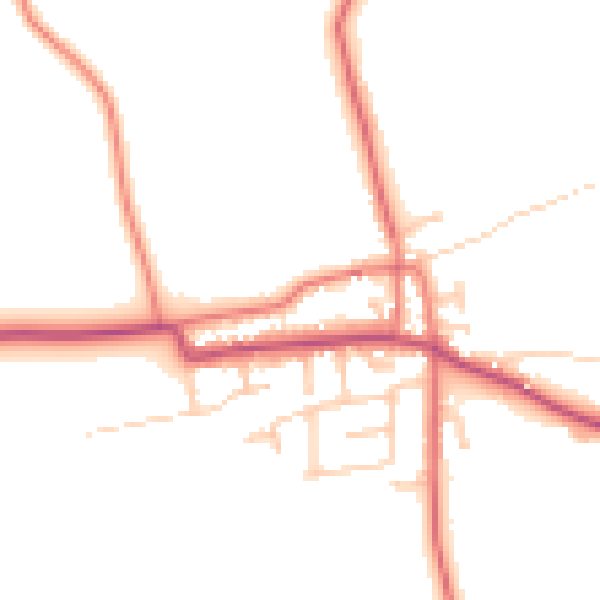 Daytime road noise heatmap for PR4 3YB