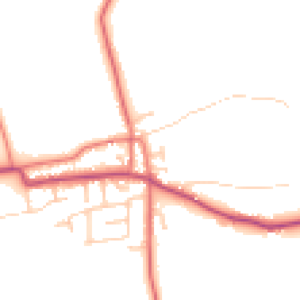 Daytime road noise heatmap for PR4 3YE