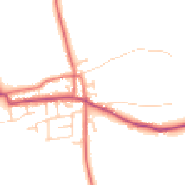 Daytime road noise heatmap for PR4 3YF