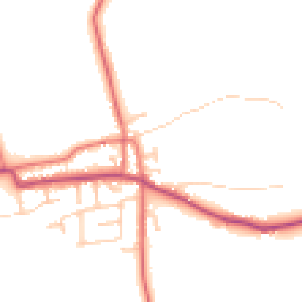 Daytime road noise heatmap for PR4 3YG