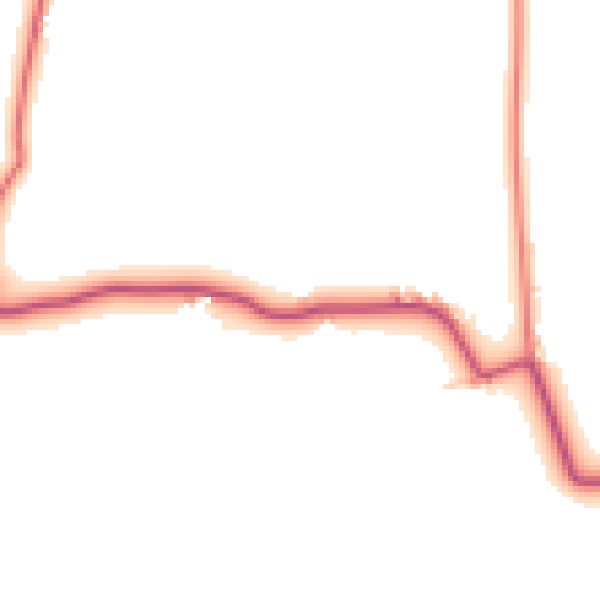 Daytime road noise heatmap for PR4 3YJ
