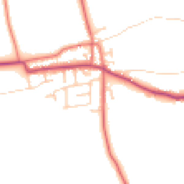 Daytime road noise heatmap for PR4 3YL