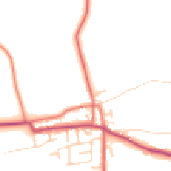 Daytime road noise heatmap for PR4 3ZD