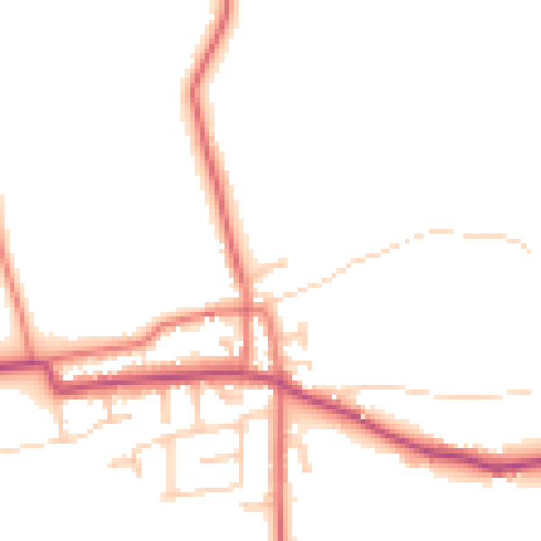 Daytime road noise heatmap for PR4 3ZG