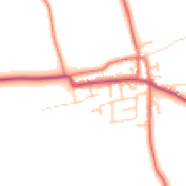 Daytime road noise heatmap for PR4 3ZN