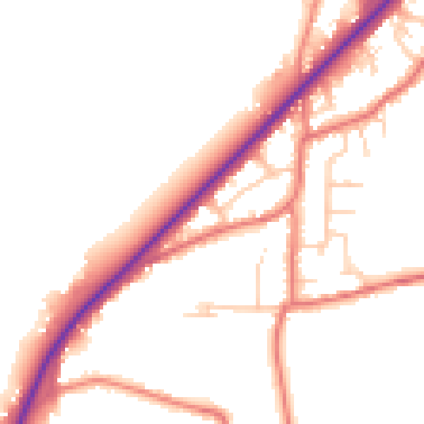 Daytime road noise heatmap for PR4 4GH