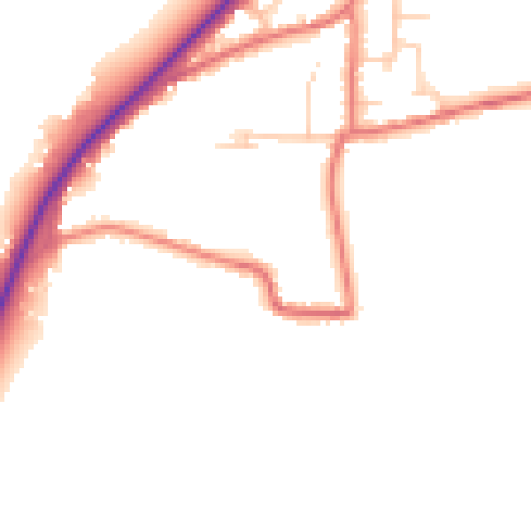 Daytime road noise heatmap for PR4 4GJ